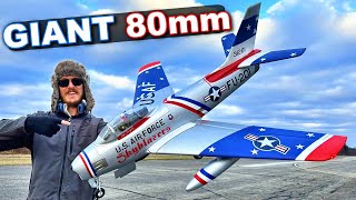 NEW MASSIVE amp FAST F86 Sabre 80mm FMS RC EDF Jet Warbird [upl. by Zeiler]