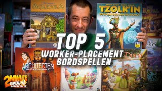 Top 5 workerplacement bordspellen in 5 minuten [upl. by Nnyltiak128]