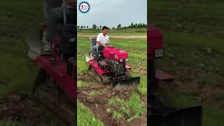 Compact Tracked Tractor Light Duty Rotary Tiller Plough Plow Machine [upl. by Eillas537]