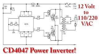 CD4047 Power Inverter 12V to 220V DCAC  500Watt [upl. by Hnad]