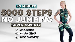 5000 STEPS IN 40 MIN AT HOME  Do it twice to get 10000 STEPS  Weight Loss Workout  NO JUMPING [upl. by Macegan845]