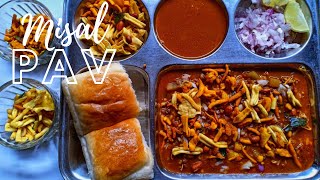 How to make Misal Pav recipe l मिसल पाव l Spicy Kolhapuri Misal Pav l Mumbai Street Food [upl. by Chrystal]