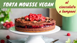 Torta mousse vegan al cioccolato e lamponi [upl. by Mita]