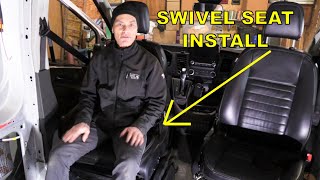 Ford Transit DIY Conversion  Part 7  Scopema Driver Seat Swivel Install [upl. by Atinehc]