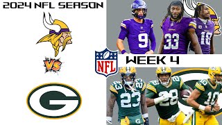 2024 NFL Week 4 Matchup  Minnesota Vikings vs Green Bay Packers  Madden 24 Simulation [upl. by Tuhn]