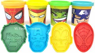 Play Doh Marvel Avengers with Iron Man Hulk Captain America Molds and Surprise Toys [upl. by Willard]