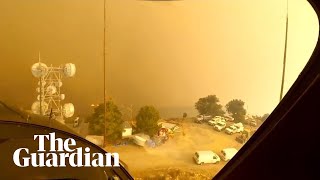 Woolsey fire California firefighters release footage of mountain helicopter rescue [upl. by Rosena1]