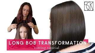 LOBLONG BOB HAIRCUT TRANSFORMATION  tutorial by SANJA KARASMAN [upl. by Grossman]