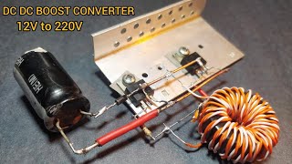 Dc Dc Boost Converter circuit  İnverter 12V to 220V  Voltaj yükseltici devre [upl. by Elson]