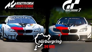 24H Nurburgring Assetto Corsa Competizione vs Gran Turismo 7  Comparison [upl. by Arjun]