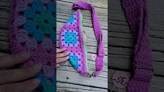 Crochet Crossbody bag with removable adjustable strap zipper closure and liner [upl. by Nadabb]