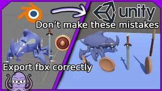 Export 3D models to Unity  Blender FBX settings [upl. by Notlrac]