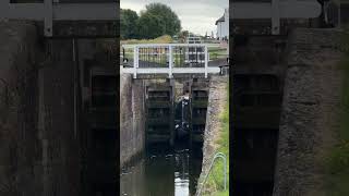 Foxton Locks boat emerging at the bottom of [upl. by Ayahsal932]