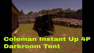 Out The Box setup Coleman Instant Up 4P Darkroom Tent [upl. by Che]