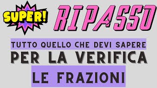 Ripasso per la verifica frazioni parte 1  Teoria ed esercizi [upl. by Janerich]