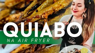 QUIABO NA AIR FRYER Snack saudável shorts [upl. by Ahtelra]