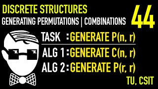 Generating Permutations Combinations Next Bit String  Lecture 44  Discrete Structures  CSIT TU [upl. by Freeborn]