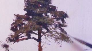 How to paint a ponderosa pine tree [upl. by Zumwalt]