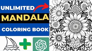 Create Unlimited kdp Mandala pattern Coloring Book interiors With Midjourney amp ChatGpt [upl. by Ambrogino]