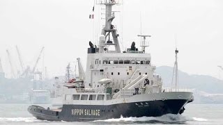 日本サルヴェージ海難救助船 航洋丸  KOYO MARU arrives to Tanoura  Nippon Salvage  2012 [upl. by Nahsez]