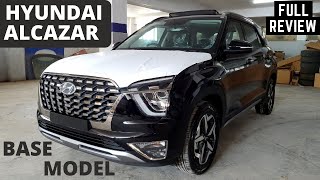 2021 Hyundai Alcazar Prestige BASE Model 7 Seater SUV Review  OnRoad Price Interiors Features [upl. by Zandra]