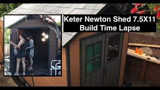 Get quotShedquot Done  7x11 Storage Shed Keter Newton 7511  build time lapse [upl. by Mya]