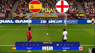 SPAIN vs ENGLAND  Penalty Shootout  Final UEFA Euro 2024  Yamal vs Bellinghem  PES Gameplay [upl. by Hasseman]