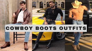 How To Style Cowboy boots For Men  Cowboy Boots Outfits For Men  Western Boots Style Men [upl. by Christophe85]