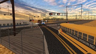 Lighthouse Road Railroad Crossing Buxton NC Bus Almost Gets Hit By HighSpeed Train [upl. by Loughlin]