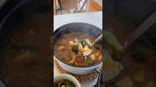 Doenjang Jjigae with Shrimp koreanfood cooking 된장찌개 [upl. by Nottnerb]