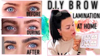 DIY BROW LAMINATION  How To Using Lash Lift  Perm Kit At Home  👀💁🏻‍♀️💄 [upl. by Jesus414]