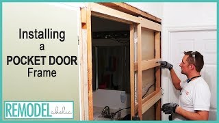 Installing a Pocket Door Frame in an Existing Wall [upl. by Ealasaid]