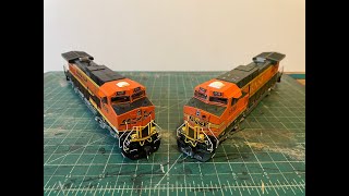 Comparison Ho scale Athearn Genesis 20 Dash 9 vs Scaletrains Rivet Counter Dash 9 BNSF [upl. by Zamir]