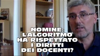 NOMINE LALGORITMO HA RISPETTATO I DIRITTI DEI DOCENTI [upl. by Caundra]