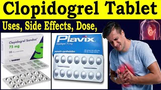 Clopidogrel 75 mg  Clopidogrel tablet ip 75 mg  Clopidogrel tablet uses dosage side effects [upl. by Lon359]