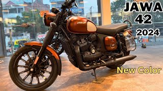 2024 New Jawa 42 Copper Color Detail Review🔥New Updates On Road Price [upl. by Millhon]