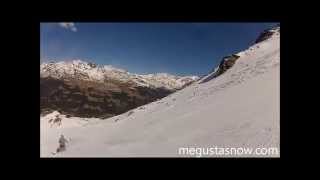 Snowboarder vs skier  carving the steep [upl. by Aidam]