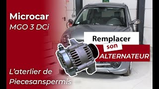 Comment remplacer alternateur moteur Lombardini DCi  Microcar MGO 3 TUTORIEL PIECESANSPERMIS [upl. by Wayne143]