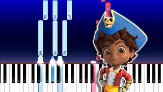 Santiago of the Seas Theme Song Sing AlongNick Jr Piano Tutorial [upl. by Smiga]