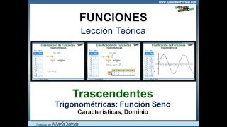 FUNCIONES Trascendentes Trigonométricas Función Seno Características Dominio [upl. by Presley562]