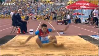 Long jump men Summer Universiade 2013 Rivera 846m 13ms WL Menkov 842m [upl. by Arebma]