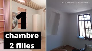 1 chambre pour 2 filles  comment amenager une petite chambre avec 2 lits 13m2 [upl. by Peregrine]