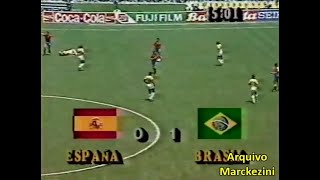 Copa 86  Brasil x Espanha SBT e Record [upl. by Aiasi218]