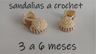 sandalias para bebe tejidas a crochet 3 a 6 meses [upl. by Toombs]