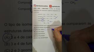 COMO PASSAR EM MEDICINA ISOMERIACADEIAS CARBÔNICAS enem professor vestibular medicina [upl. by Adlee]