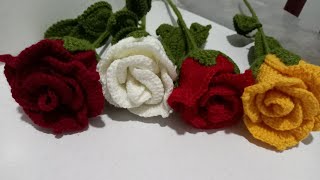 How To make Crochet ROSECrochet 3d roseCrochet Valentine roseCrochet flower tutorial VERY EASY [upl. by Saks301]