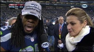 Super Bowl 2014 Richard Sherman Rant Sets Twitter Off [upl. by Ibbor]