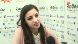 Interview Iris na haar eerste persconferentie in Azerbeidzjan [upl. by Gish753]