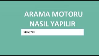 ARAMA MOTORU NASIL YAPILIR GELMİYOO [upl. by Zsolway]