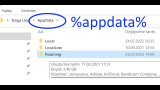 Kolayca Appdata Roaminge Nasıl Girilir appdata [upl. by Akiehs729]